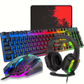 4-in-1 Gaming Combo: Wired Keyboard, Mouse, Headset