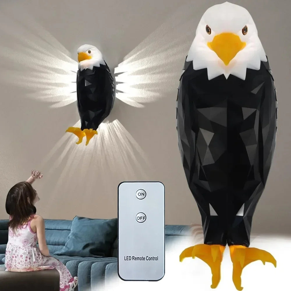 3D Bald Eagle Wall Night Light