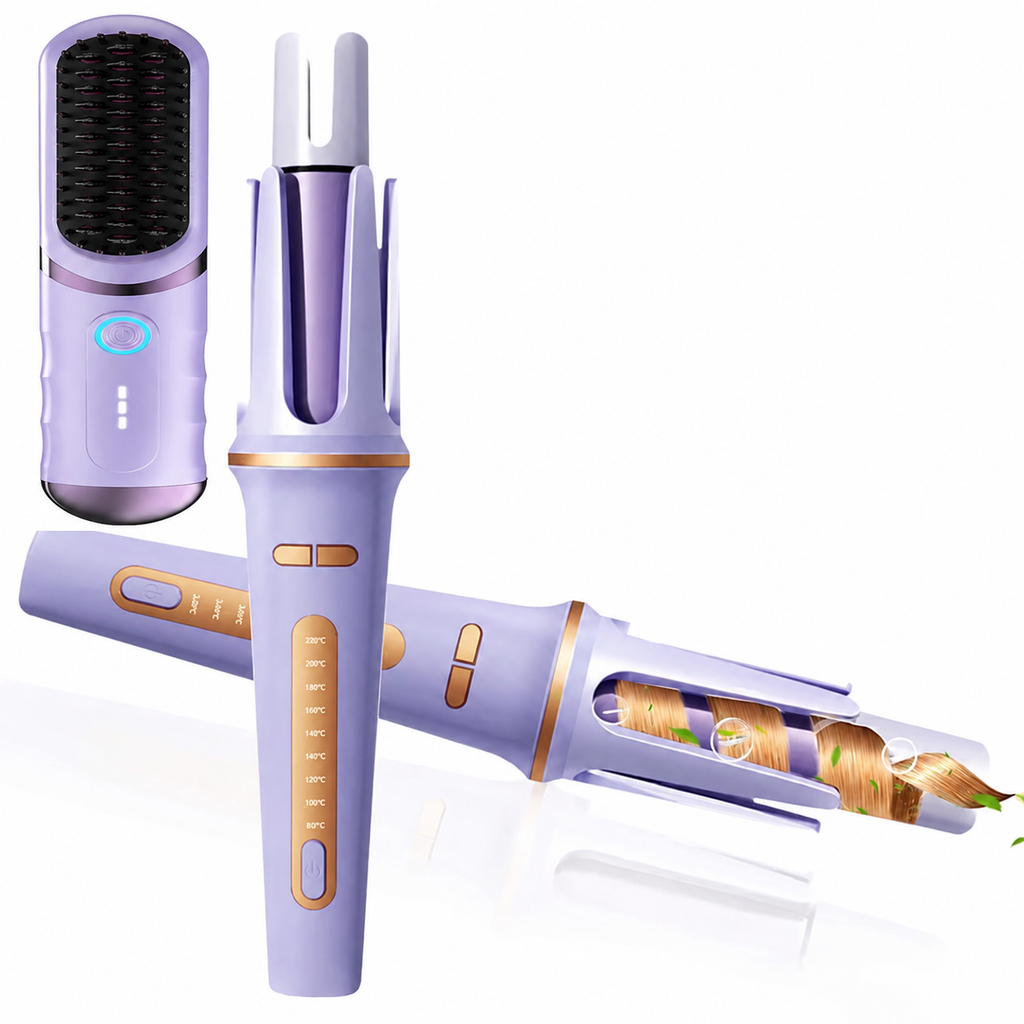 2-in-1 Electric Hair Styler Rotating Curling
