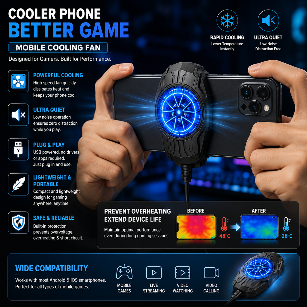 F17 Mobile Phone Cooling Fan with Fast Heat Dissipation