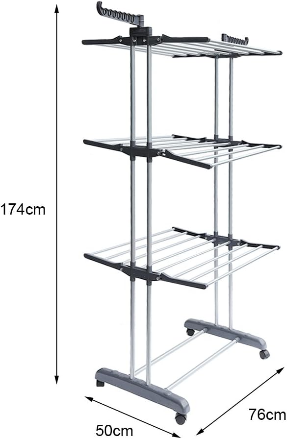 Foldable Rolling Laundry Drying Rack