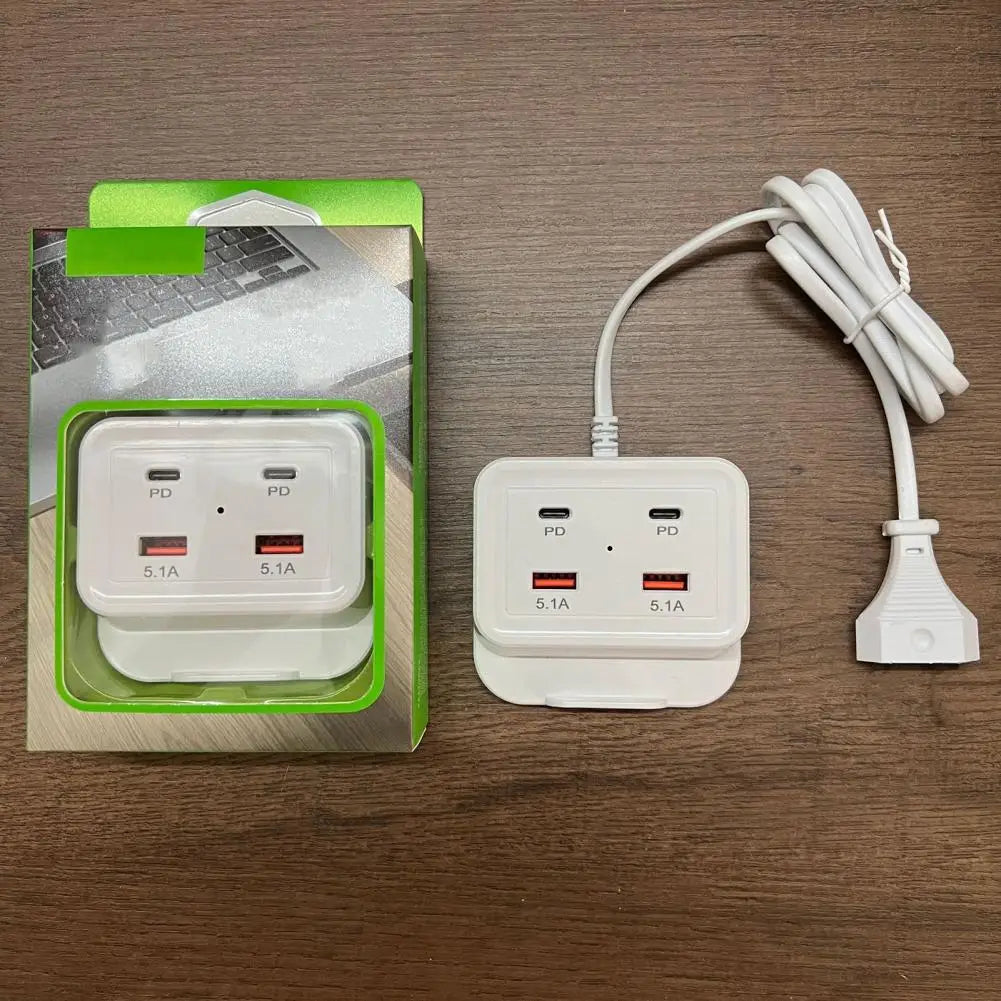 Intelligent USB Power Strip Plug with Dual PD