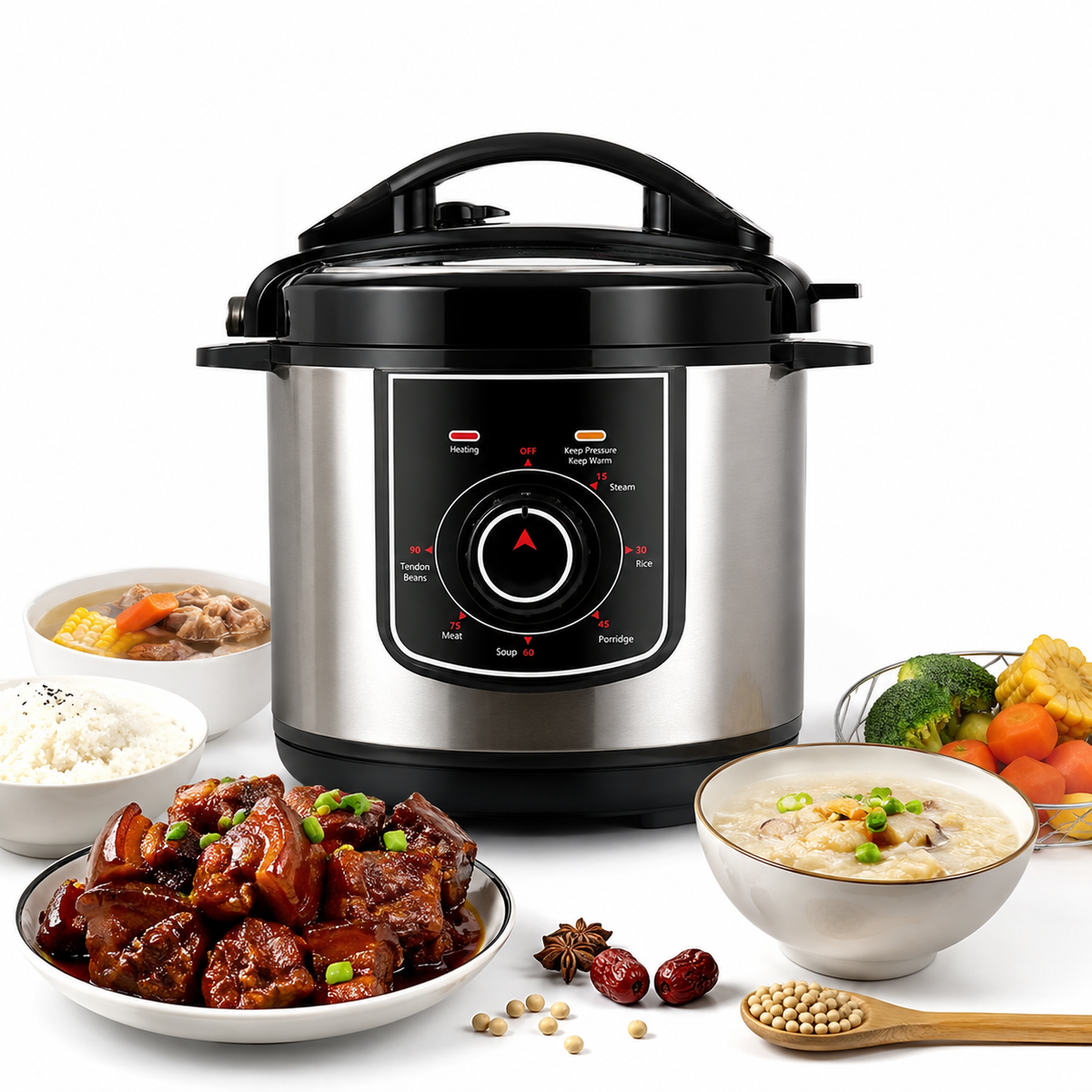 Digital Electric Pressure Cooker 8L with Stainless Steel Body