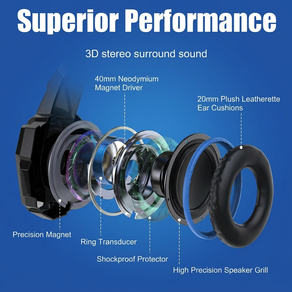 Gaming Headset with Noise Isolating Microphone