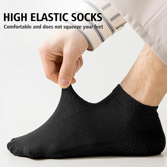 10 Pairs Men's Breathable Cotton Ankle Socks
