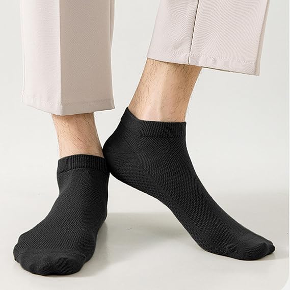 10 Pairs Men's Breathable Cotton Ankle Socks
