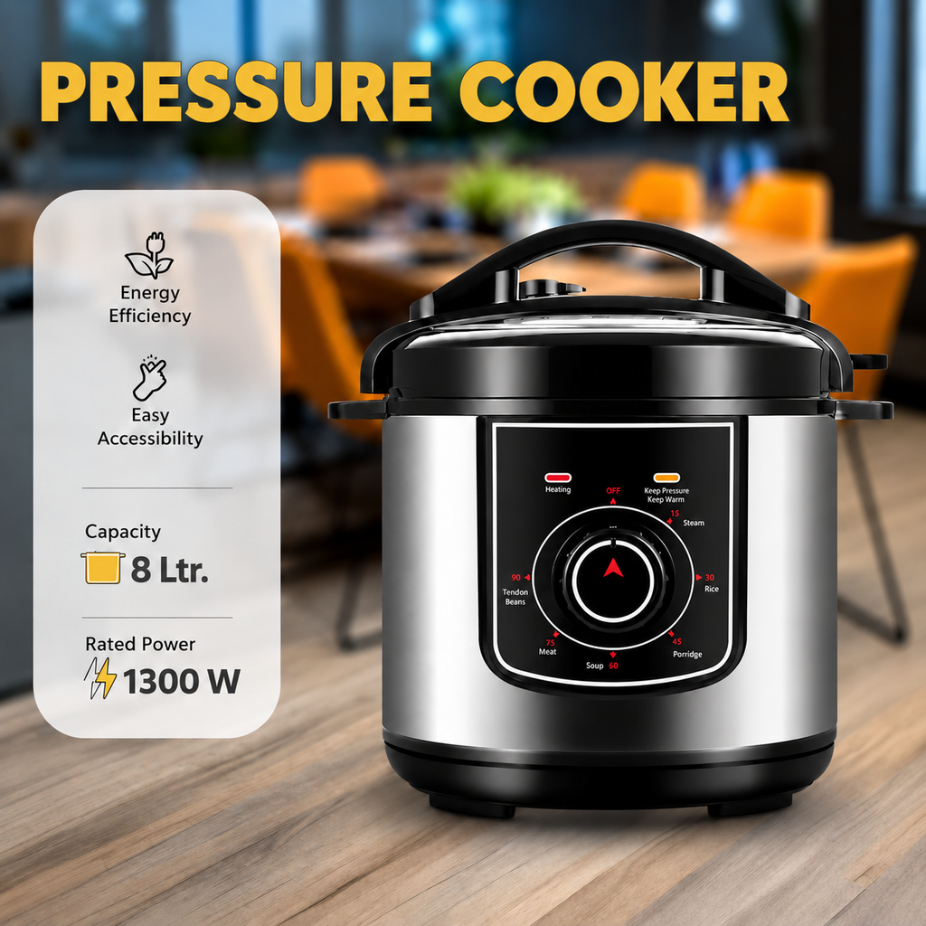 Digital Electric Pressure Cooker 8L with Stainless Steel Body