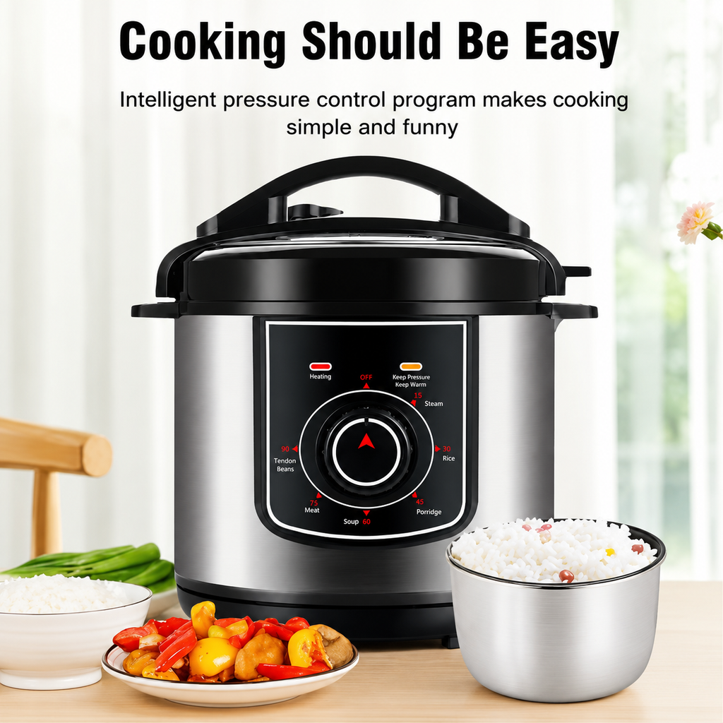 Digital Electric Pressure Cooker 8L with Stainless Steel Body