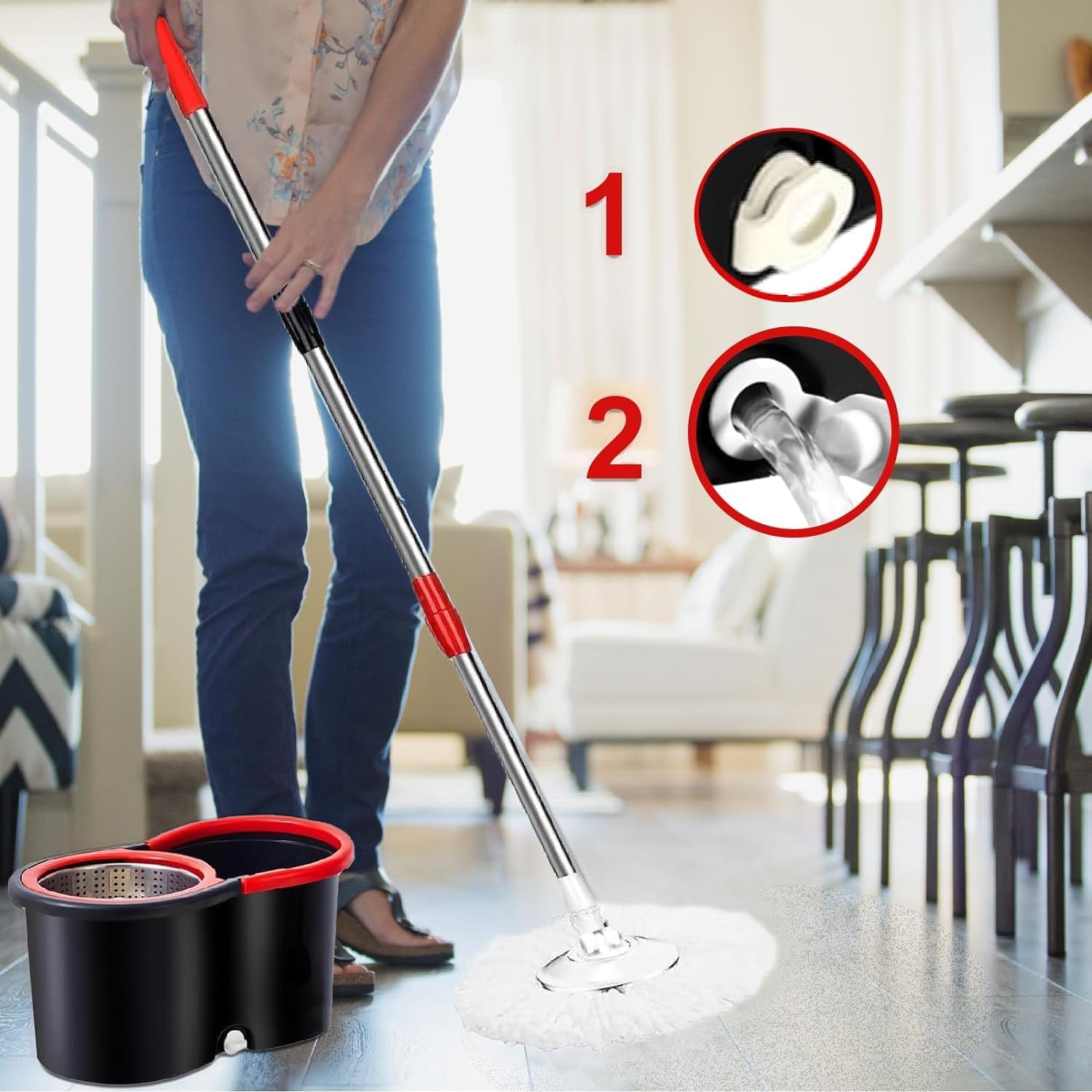 Easy Spin Mop and Bucket Set with 360°