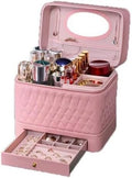 Leather Triple Makeup Case
