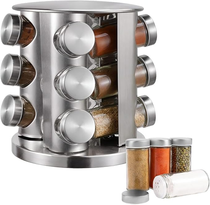 12-Piece Glass Spice Jar Set