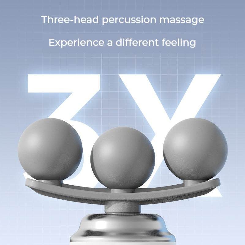 3-Head Mini Portable Massage Gun with 6 Speed Levels