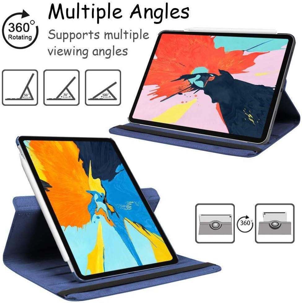 iPad Pro 12.9" Case (2015-2017) - 360° Rotating Wallet Folio with Auto Wake/Sleep
