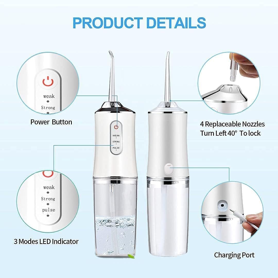 Portable Cordless Water Flosser with 220ml Water Tank