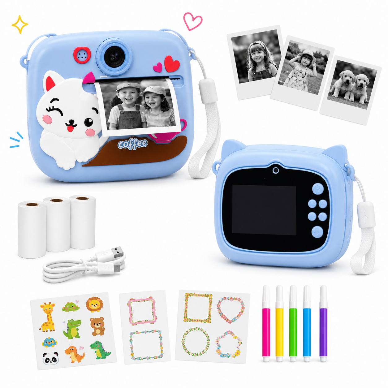 Kids Instant Print Digital Camera with 1080P Video