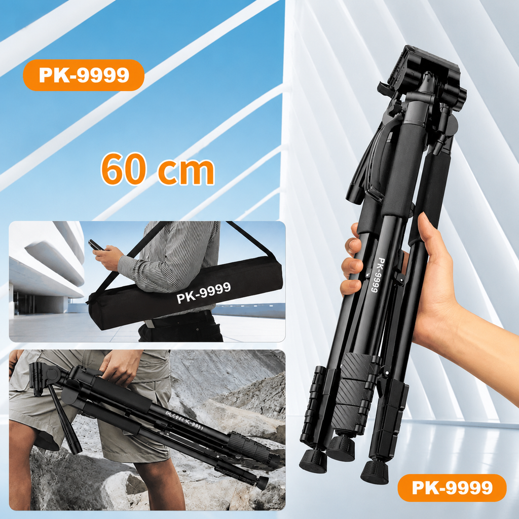 210CM Portable Camera Tripod with Hand Grip and Wireless Remote Control