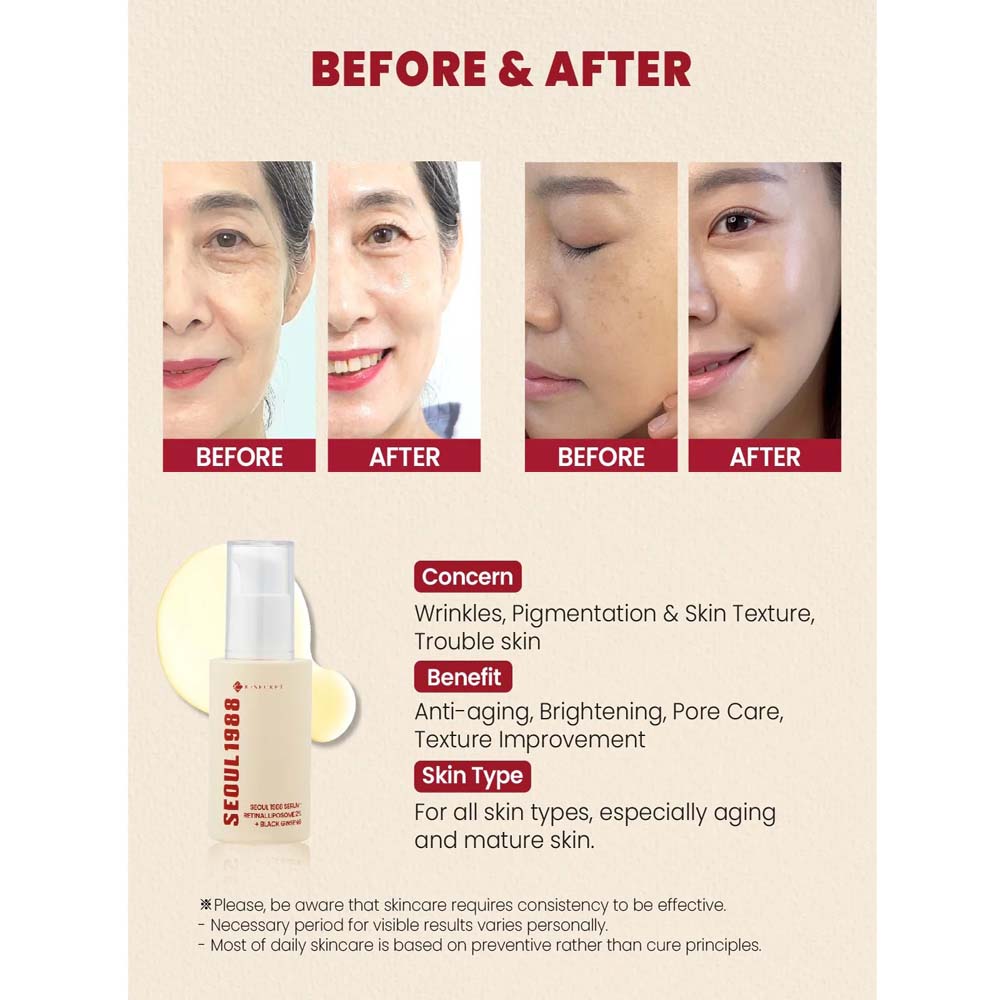 K-Secret SEOUL 1988 Serum with Retinal Liposome 2% & Black Ginseng