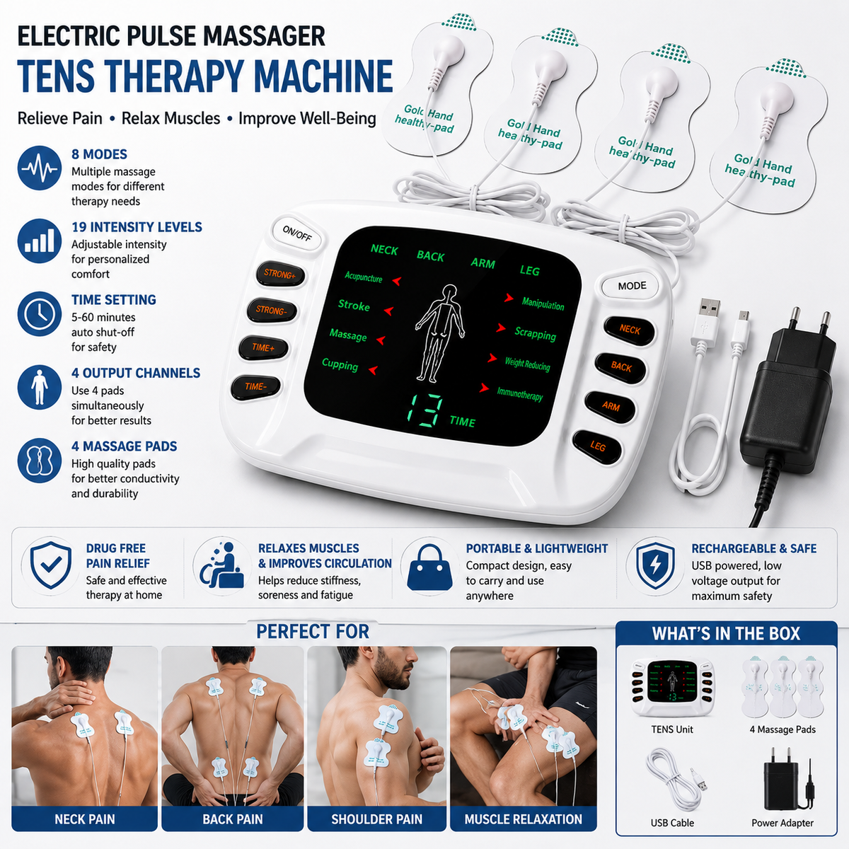 Dual Output Home Physiotherapy Massager