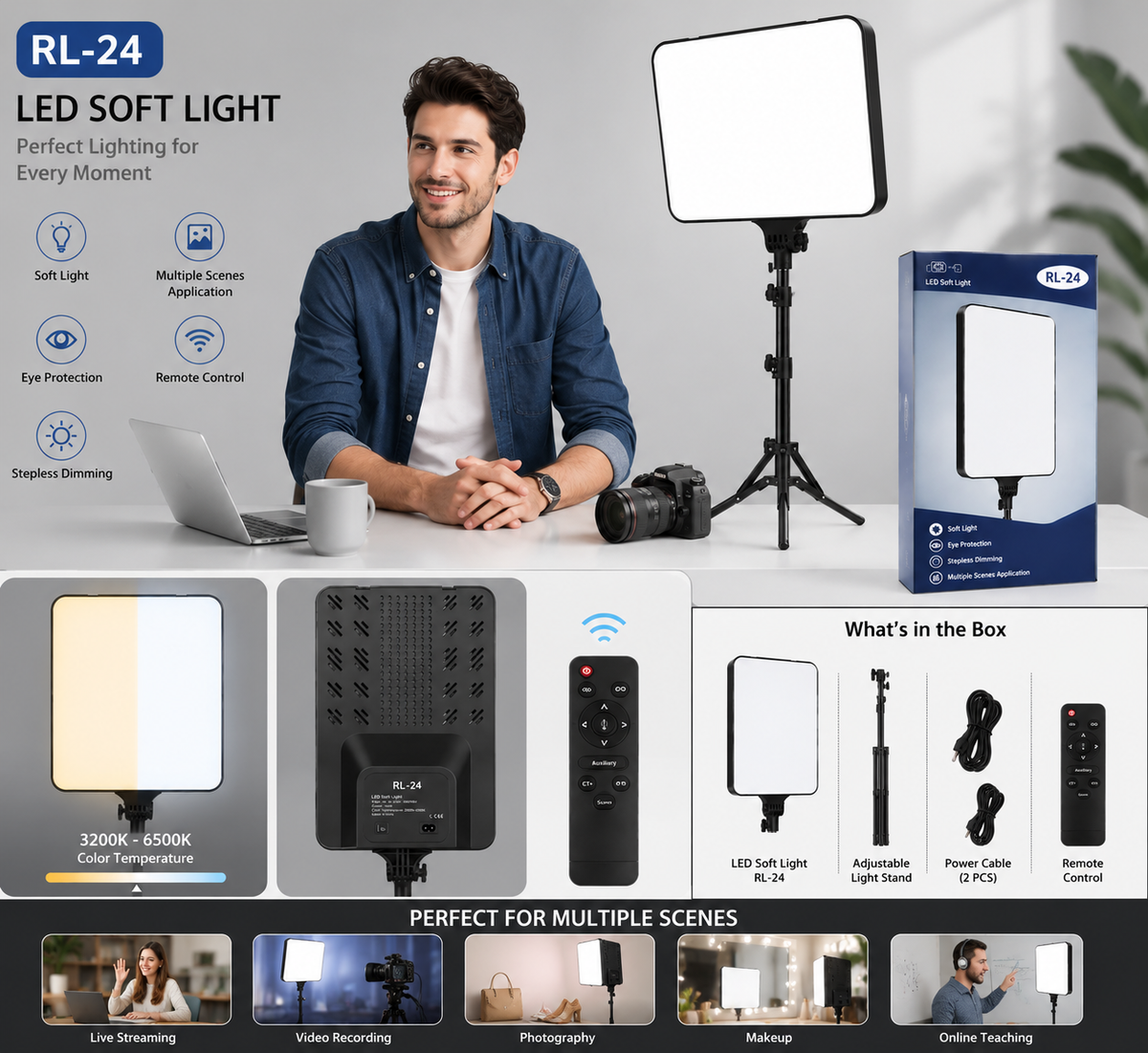 Rl-24 24-Inch Portable LED Photo Fill Light