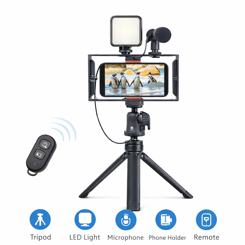PK-778 5-in-1 Video Making Kit Tripod, LED