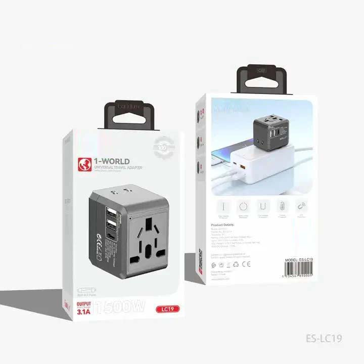 USB International Travel Adapter with Type-C