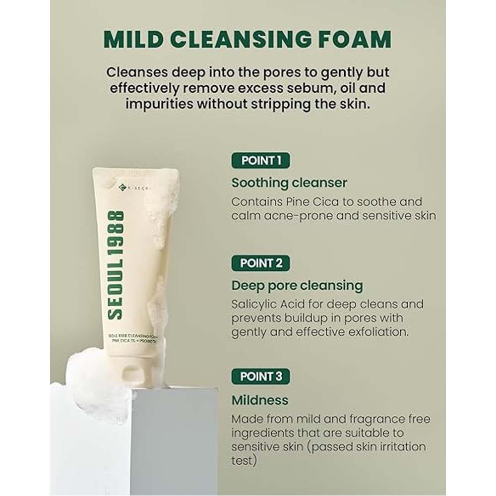KSECRET SEOUL Pine Cica 1% + Probiotics Cleansing Foam