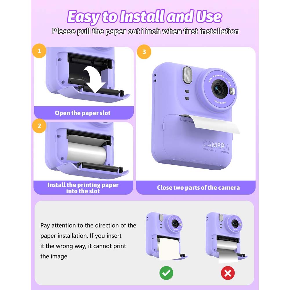 Kids Instant Print Camera
