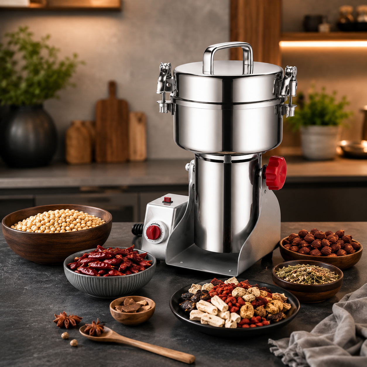 High Speed Stainless Steel Grinder 4000W, 2000g Capacity