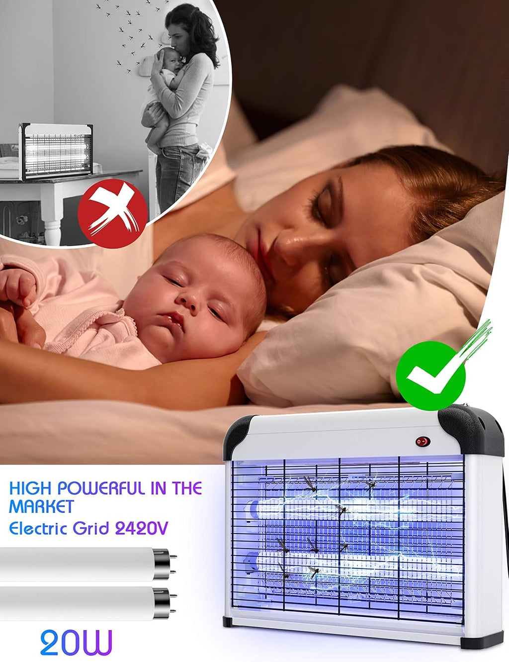 Electric Bug Zapper 20W UV Mosquito Killer