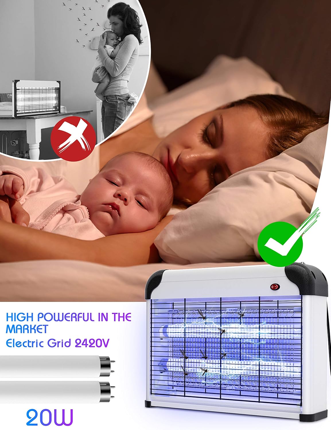 Electric Bug Zapper 20W UV Mosquito Killer