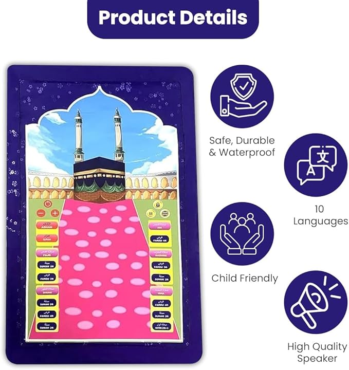 Islamic Electronic Smart Prayer Mat for Kids
