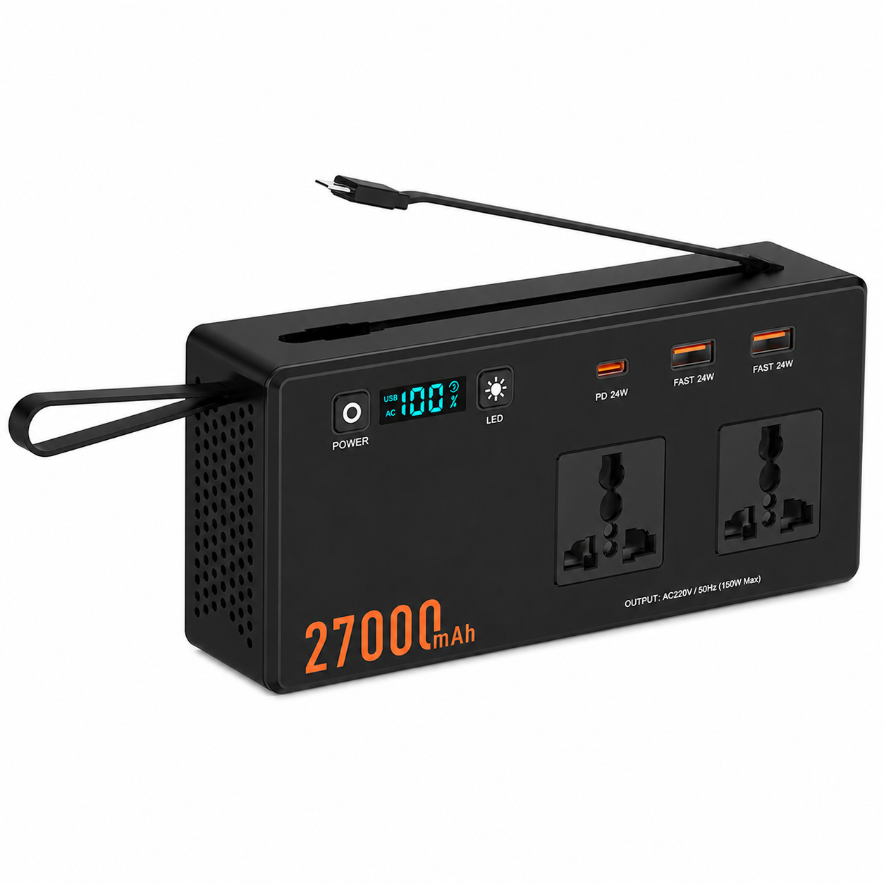 150W Mini Portable Power Station 27000mAh with AC Outlet