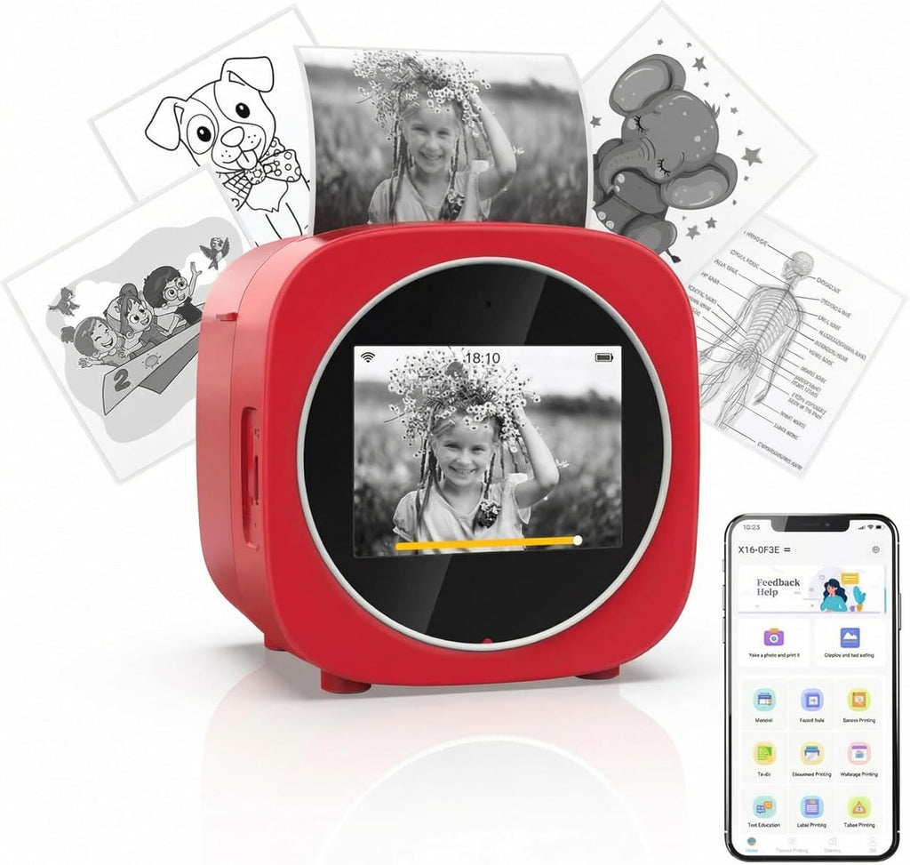 AI Voice Thermal Printer for Kids with HD Screen