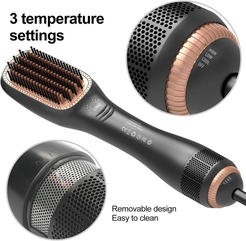 2-in-1 Hot Air Brush Hair Dryer