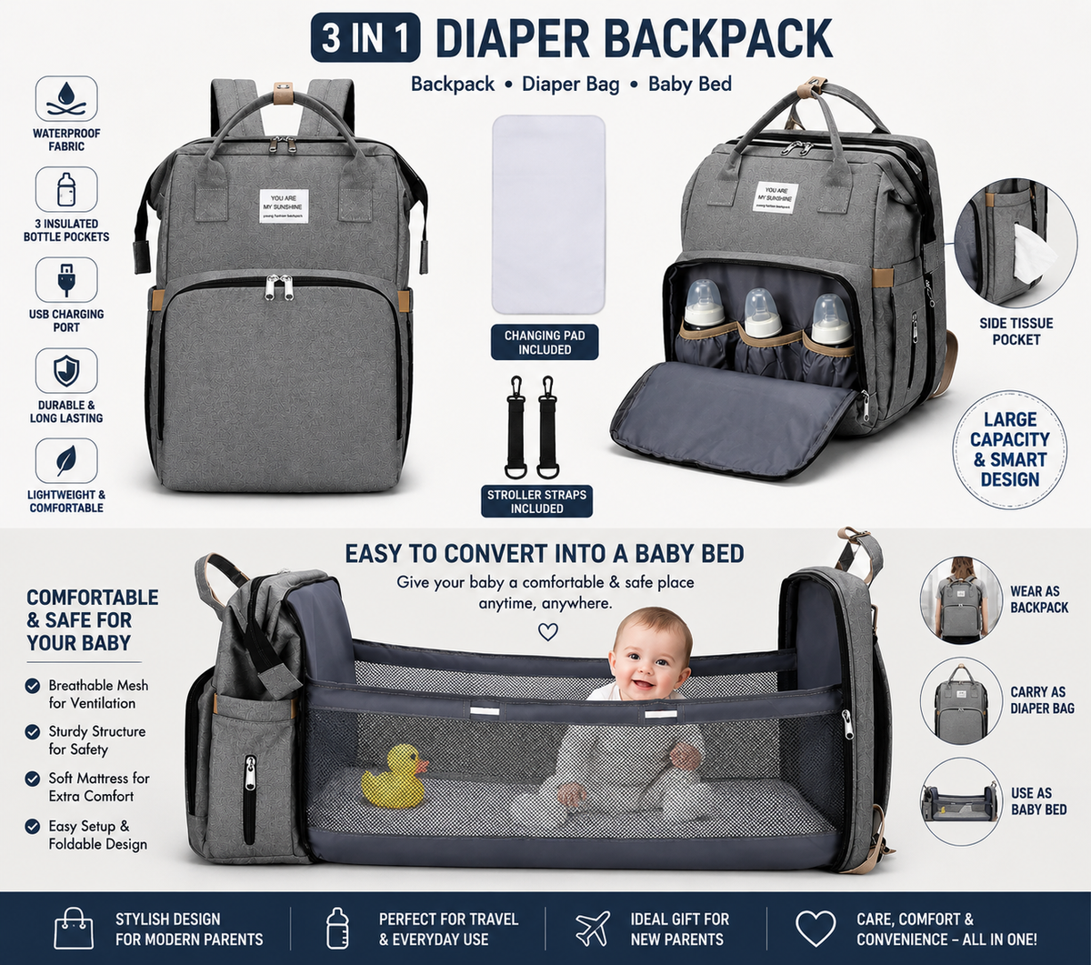 Diaper Bag Backpack