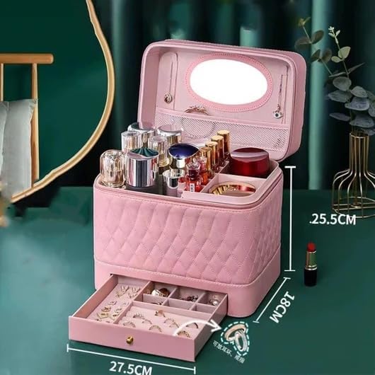 Leather Triple Makeup Case